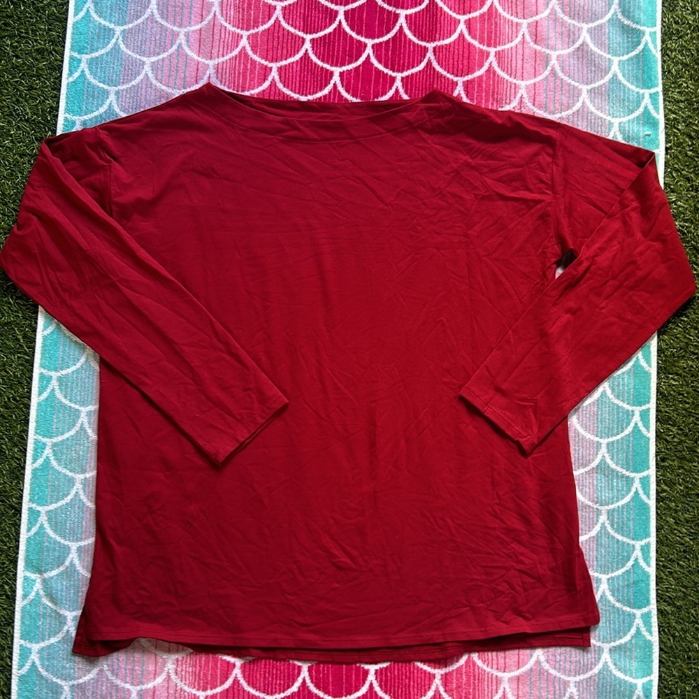 J.Jill Luxe Supima boat-neck long sleeve shirt - Picture 6 of 9